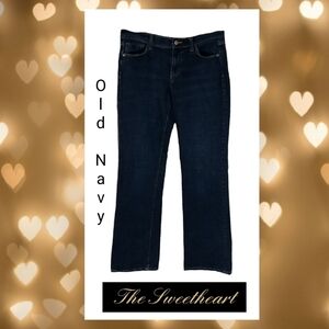 Dark Wash Straight Leg Blue Jeans, Size 6 Long